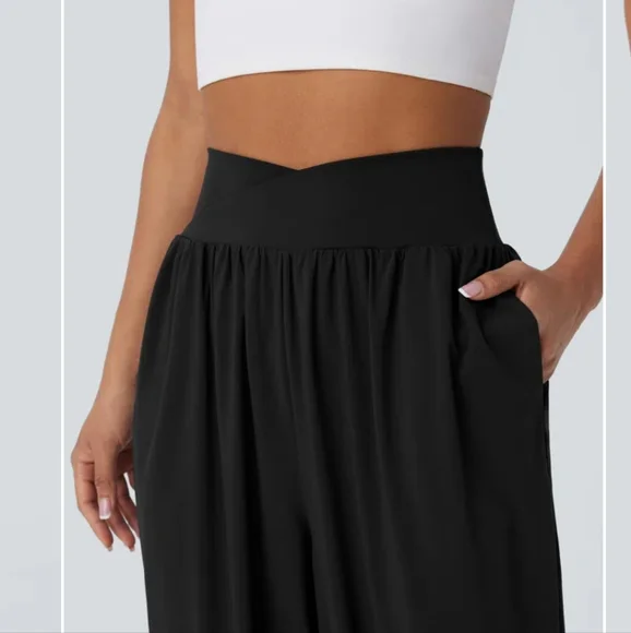 Halara Breezeful Black Crossover High Waisted Quick Dry Yoga Joggers XL - Picture 4 of 15